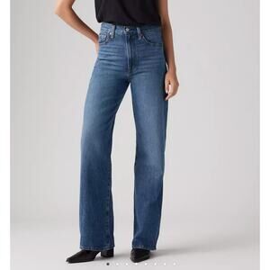 Levi's Ribcage Wide Leg Jeans Size 30 Blue Medium Wash Womens